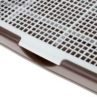 Туалет для собак с высокими бортами и съемной сеткой 42х41х16 см, коричневый