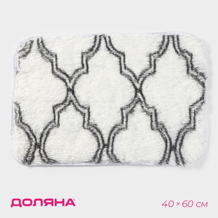 Коврик Доляна &laquo;Вензель&raquo;, 40&times;60 см, цвет белый