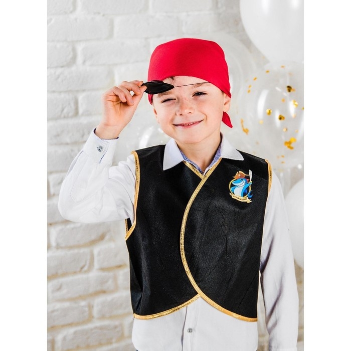 Карнавальный костюм &laquo;Морской разбойник&raquo;, жилетка, наглазник, термонаклейка, бандана