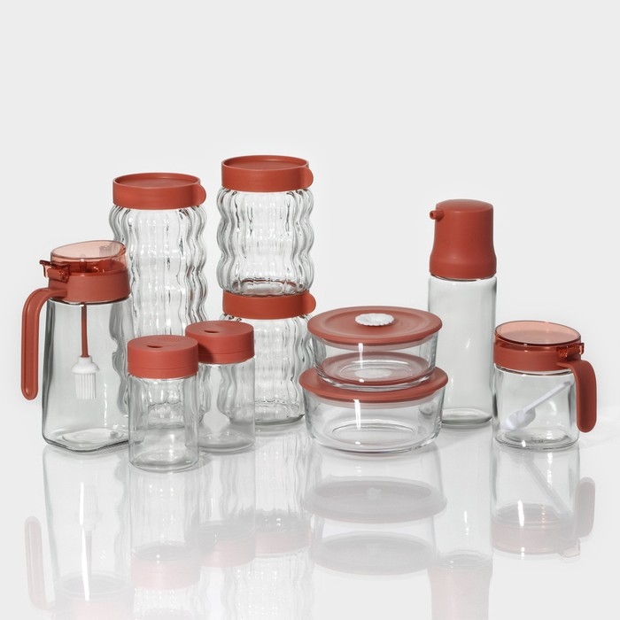 Бутылка стеклянная для соусов и масла Доляна &laquo;Коралл&raquo;, 360 мл, 6,5&times;20,7 см