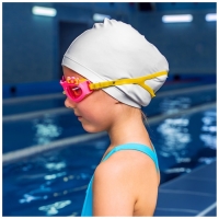 Очки для плавания детские ONLYTOP &laquo;Бантик&raquo;, беруши, цвет розовый