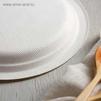Тарелка одноразовая ECO, d=17,2 см, круглая, из сахарного тростника, цвет белый Тарелка одноразовая ECO, d=17,2 см, круглая, из сахарного тростника, цвет белый