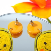 Серьги пластик &laquo;Смайлик&raquo;, цветные