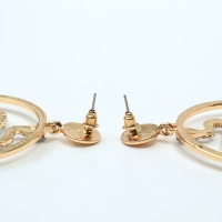 Новый год! Символ года 2025! Серьги со стразами &laquo;Змея&raquo; обаятельность, круг, цвет белый в золоте