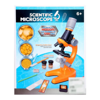Микроскоп детский &laquo;Юный ботаник&raquo; кратность х100, х400, х1200, желтый, подсветка