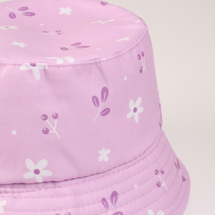 Панама детская для девочки &laquo;Полянка&raquo;, цвет сиреневый, р-р 48-50