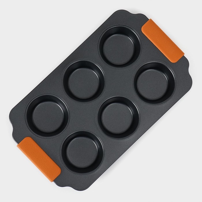 Форма для выпечки Magistro &laquo;French Bakery. Круг&raquo;, 30,5&times;18&times;3 см, 6 ячеек, антипригарное покрытие