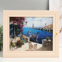 Ключница "Домик у причала" молочный дуб 26х31 см МИКС