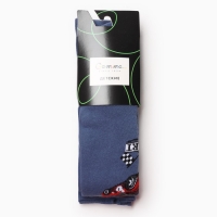 Колготки детские махровые &laquo;Гоночная машина&raquo; цвет деним, рост 98-104