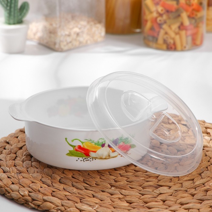 Кастрюля для СВЧ-печи, 1,2 л, рисунок МИКС