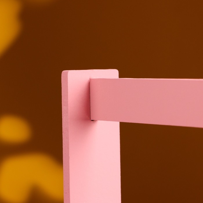 Кашпо деревянное Кашпо деревянное "Эллада большая, сетка", с ручкой, 25×12,5×10(25) см Розовый Корал