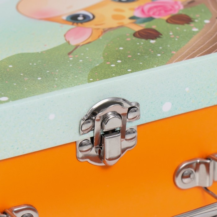 Шкатулка картон сундучок Шкатулка картон сундучок "Милый жирафик на лесной полянке" 25х10х18,5 см