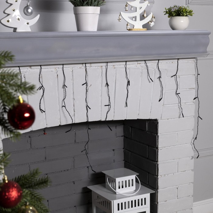 Гирлянда &laquo;Бахрома&raquo; 1.8 х 0.5 м, IP20, тёмная нить, 48 LED, свечение красное, 8 режимов, 220 В