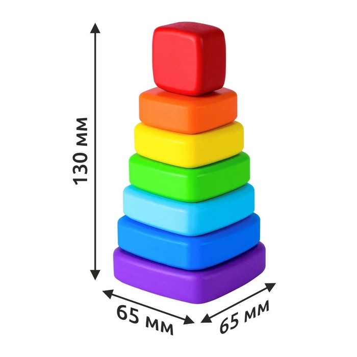 Пирамидка деревянная маленькая &laquo;Квадрат&raquo;