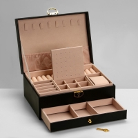 Подставка для украшений «Шкатулка» 2 яруса, 17×23×10 см, цвет чёрный Подставка для украшений «Шкатулка» 2 яруса, 17×23×10 см, цвет чёрный