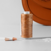 Нитки вощёные, плоские, 150D/16, 0,8 мм, 50 &plusmn; 2 м, цвет светло-оранжевый