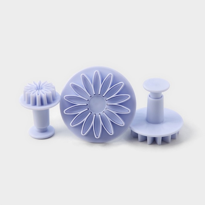 Набор плунжеров кондитерских Доляна &laquo;Герберы&raquo;, 3 шт: 5,5 см, 4 см, 2,5 см