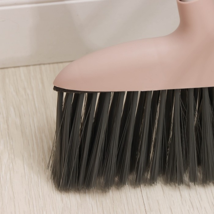 Щётка для пола Доляна, совок 25&times;23 см, щётка 29&times;84 см, металлическая ручка 77 см, цвет розовый