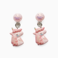 Серьги-клипсы детские "Выбражулька" единорог с жемчужиной, цвет розово-белый Серьги-клипсы детские "Выбражулька" единорог с жемчужиной, цвет розово-белый