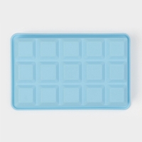 Форма для льда Доляна &laquo;Кубик&raquo;, силикон, 11,7&times;18,7&times;3,4 см, 15 ячеек (3,4&times;3,4 см), цвет голубой