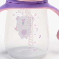 Поильник детский с силиконовой трубочкой &laquo;Koala&raquo;, 250 мл., с ручками, цвет фиолетовый