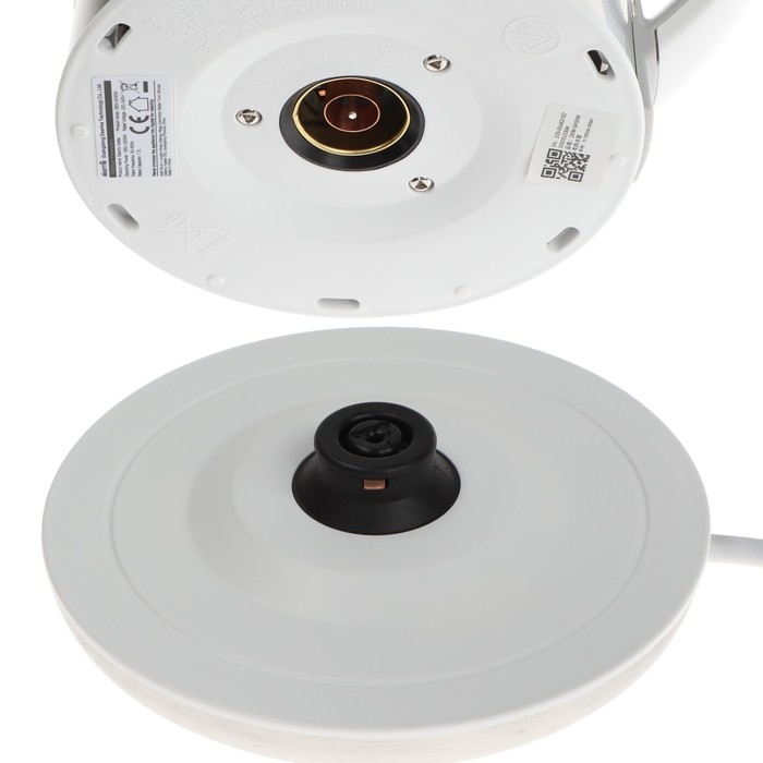 Чайник электрический DEERMA DEM-SH50W, стекло, 1.7 л, 2200 Вт, регулировка t&deg;, серебристый