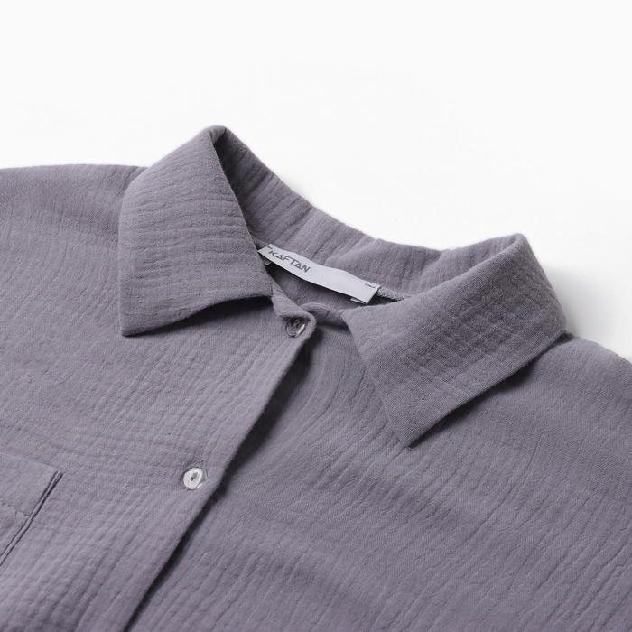 Пижама женская (рубашка и брюки) KAFTAN "Basic" размер 40-42, цвет серый