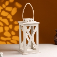 Кашпо деревянное "Фонарь. Прованс" 17х17х31 см Светло-серый Кашпо деревянное "Фонарь. Прованс" 17х17х31 см Светло-серый