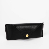 Футляр для очков на кнопке, длина 17.8 см, цвет чёрный