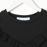 Платье с рюшей KAFTAN "Basic line" р.30 (98-104), черный Платье с рюшей KAFTAN "Basic line" р.30 (98-104), черный