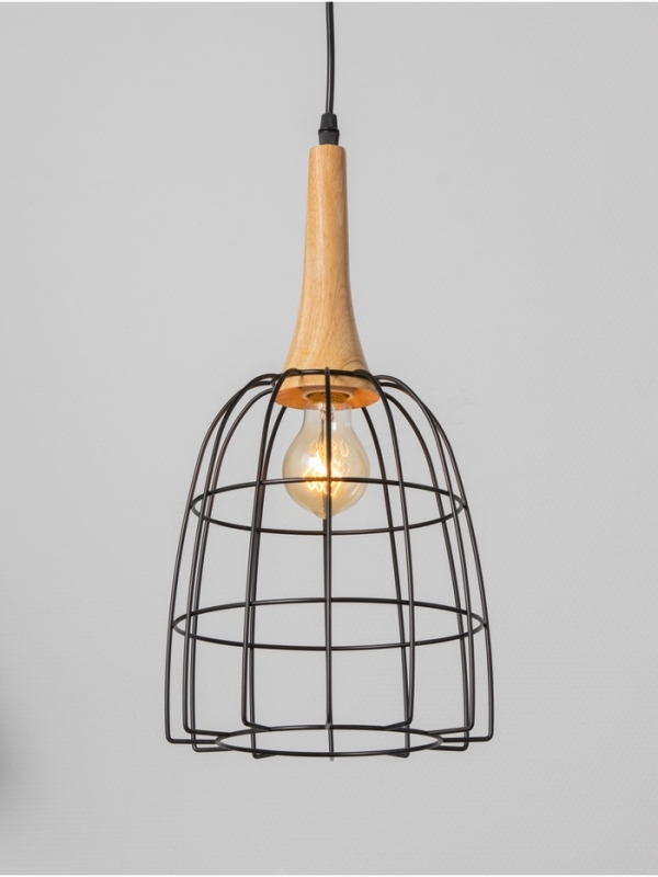 Светильник "Чикаго" 1х40Вт Е27 черный/коричневый 24,5х24,5х44(144)см