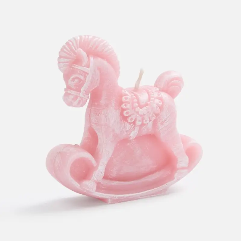 Свеча фигурная &laquo;Лошадка-качалка&raquo;, розовая