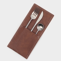 Конверт для столовых приборов Magistro, экокожа, 23,5&times;10,8 см, коричневый