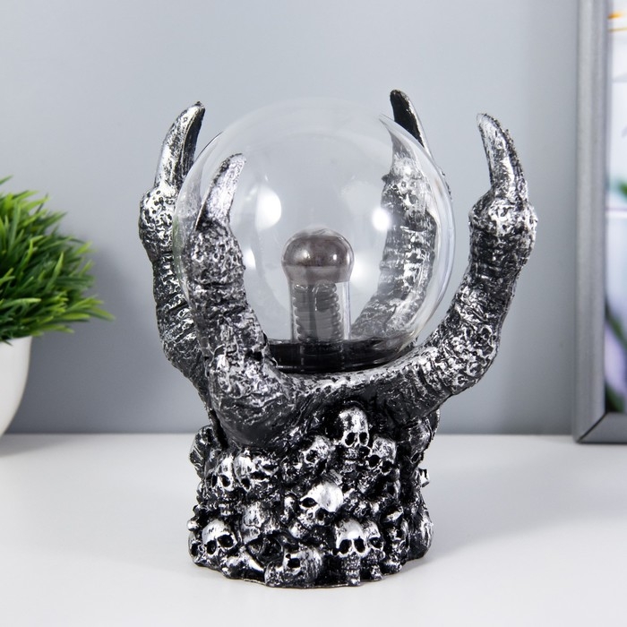 Плазменный шар &laquo;Рука ада&raquo; серый 12&times;12&times;18 см