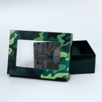 Коробка складная, крышка-дно, "Поздравляю", 21 х 15 х 7 см с окном Коробка складная, крышка-дно, "Поздравляю", 21 х 15 х 7 см с окном