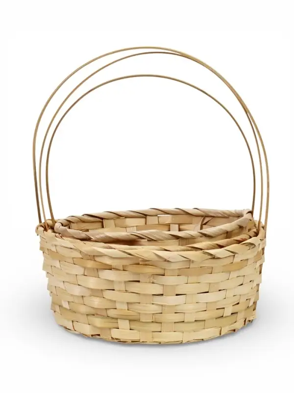 Набор корзин 3 шт 22х18x10 24х19x10 27х21x10 см ручка h=24/26/28 см натур