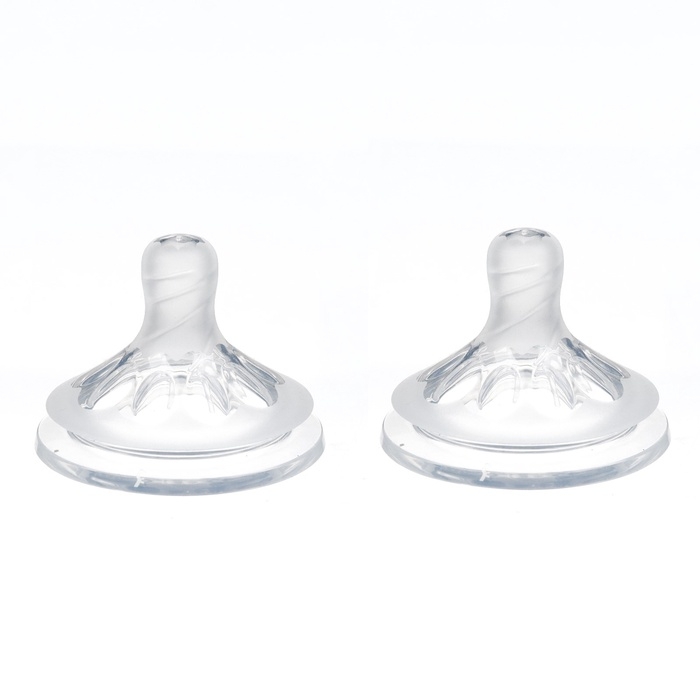 Соска на бутылочку M&B Natural, антиколиковая, от 6 мес., широкое горло &Oslash;50 мм., быстрый поток, 2 шт