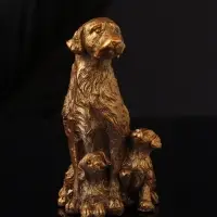 Фигура "Лабрадор с щенками", 10х7 см, бронза