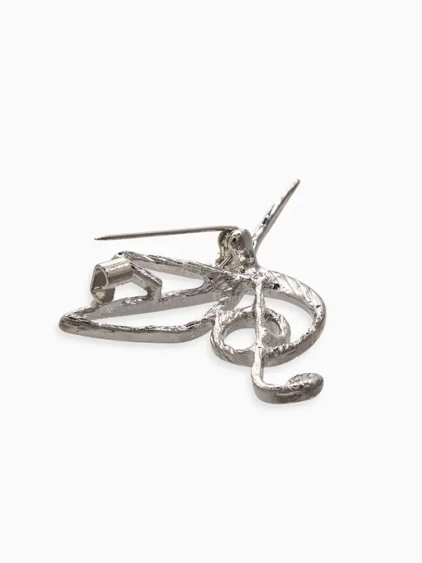 Брошь &laquo;Калибри. Скрипичный ключ&raquo;, цвет серебро