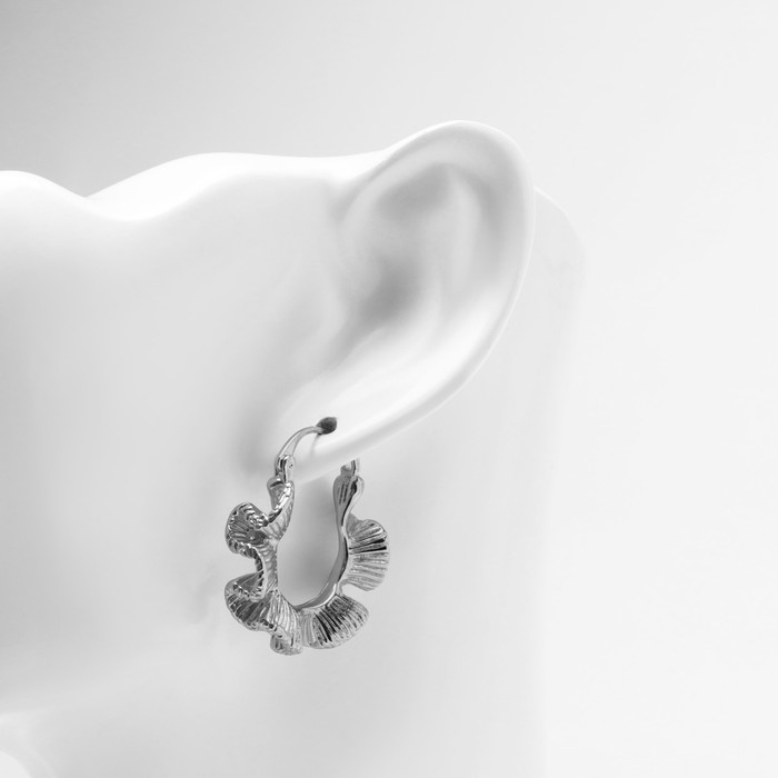 Серьги металл &laquo;Богема&raquo; воланы, цвет серебро