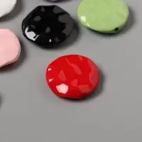 Бусины для творчества акрил "Плоский мятый круг" МИКС 2,5х2,5х0,6 см