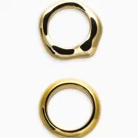 Кольцо пластик &laquo;Стиль&raquo;, набор 2 шт. размер 17, цвет золото