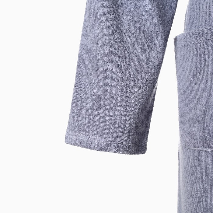 Халат махровый Экономь и Я, мужской размер 48-50 цвет серый, 100% хлопок с AIRO, 320 г/м2 Халат махровый Экономь и Я, мужской размер 48-50 цвет серый, 100% хлопок с AIRO, 320 г/м2