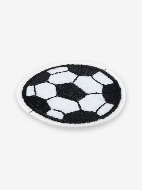 Термоаппликация &laquo;Футбольный мячик&raquo;, d=5.1 см, белая, чёрная