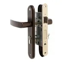 Замок врезной LOCKLAND RD009, с ручкой, цвет коричневый