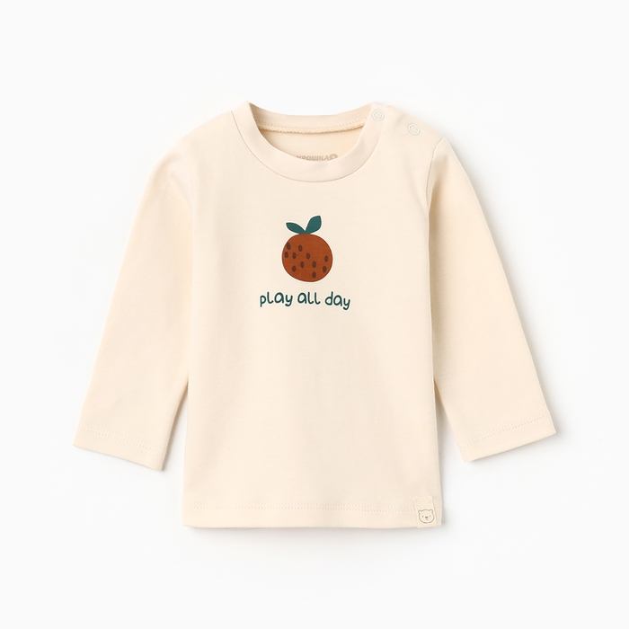 Футболка с длинным рукавом Крошка Я Oranges, рост 86-92 см, молочная