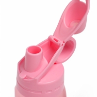 Бутылка для воды спортивная прозрачная, 450 мл, 20 х 8 см, розовая