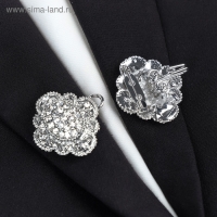 Зажим для кардигана &laquo;Ажур&raquo;, цвет белый в серебре