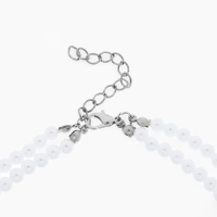 Кулон с жемчугом &laquo;Сердце&raquo; бусина №6, цвет белый в серебре, 45 см