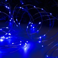 Гирлянда «Нить» 10 м роса, IP20, серебристая нить, 100 LED, свечение синее, 12 В Гирлянда «Нить» 10 м роса, IP20, серебристая нить, 100 LED, свечение синее, 12 В